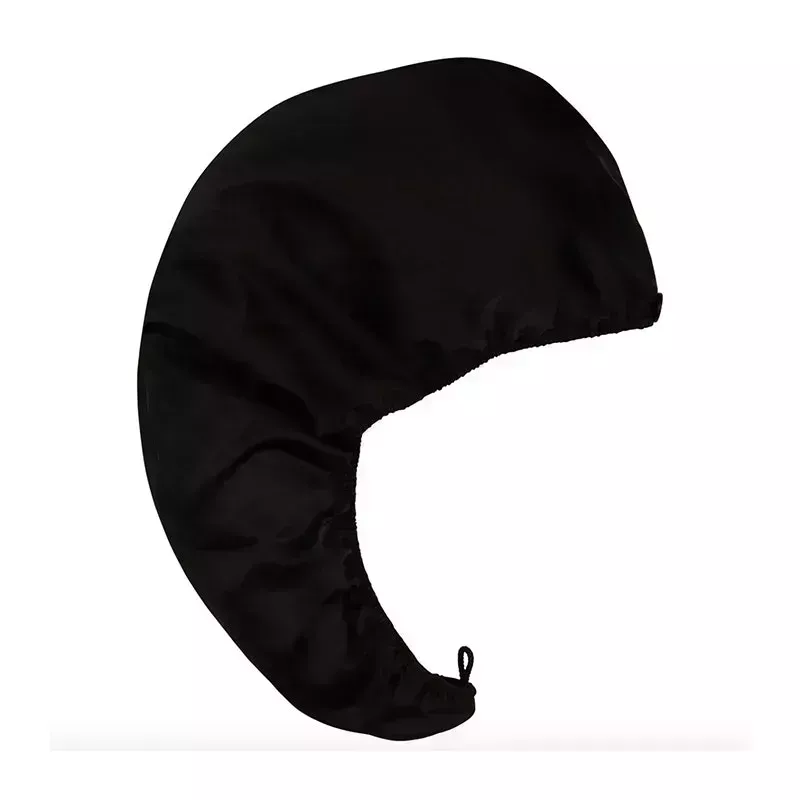 A photo of the Aquis Black Double Layer Hair Turban on a white background