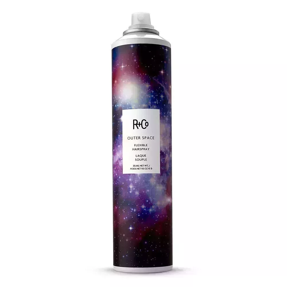 R+Co Outer Space flexible hold hairspray on a white background