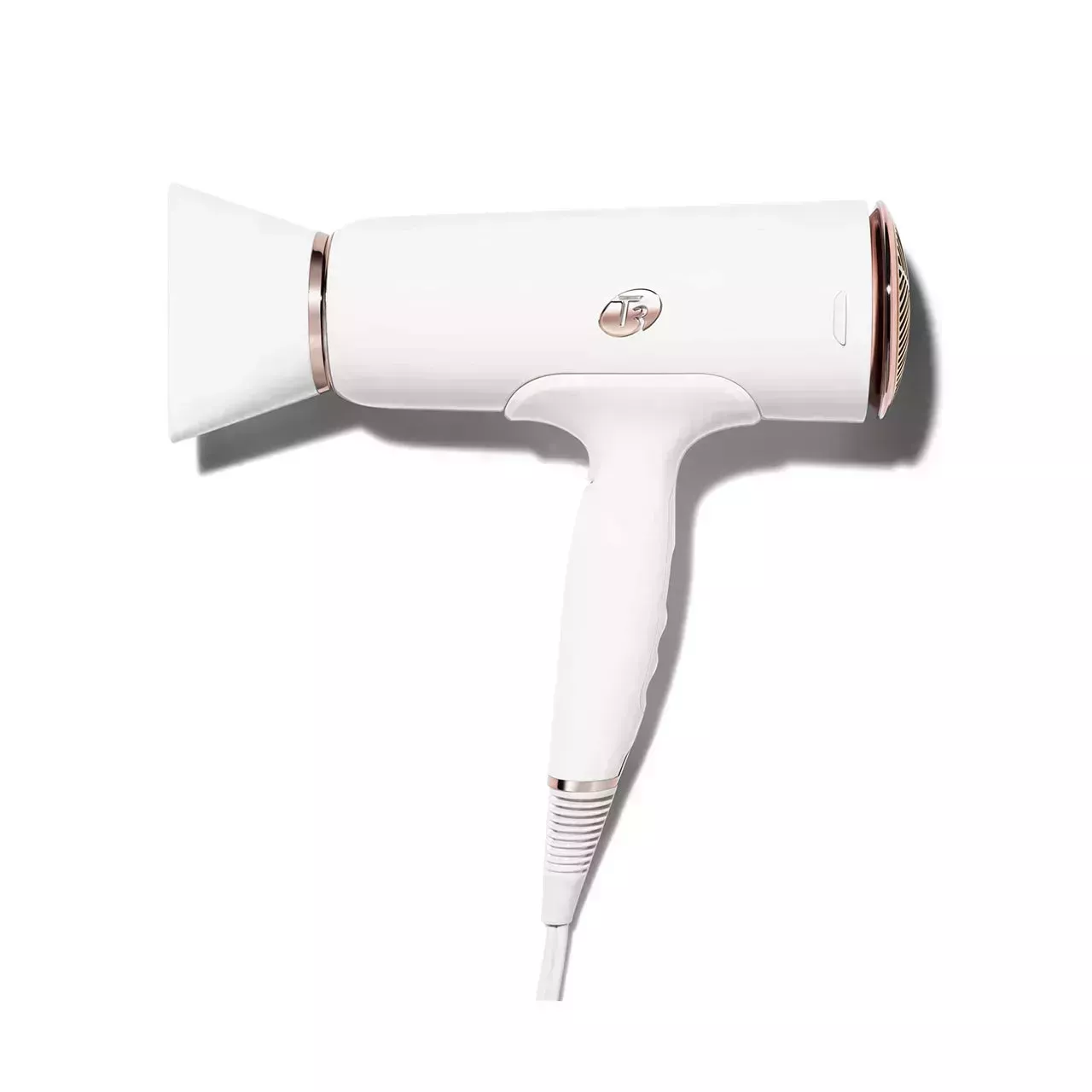 T3 Micro Cura Digital Ionic Professional Blow Hair Dryer white blow dryer on white background