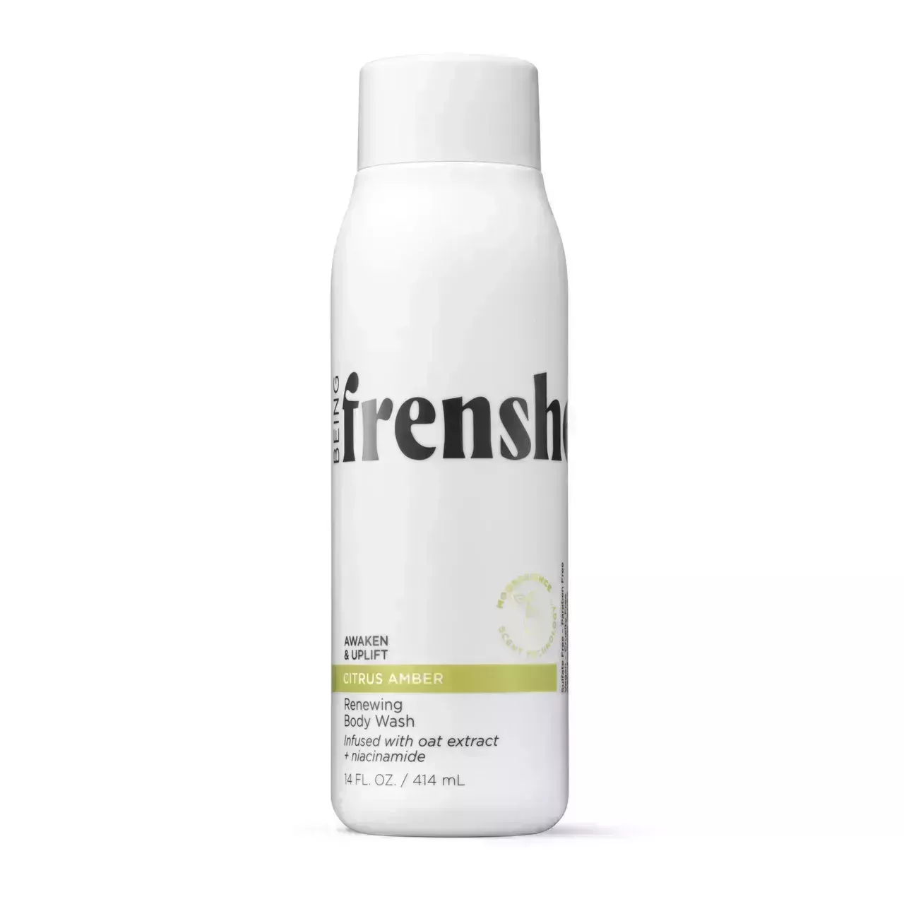 Being Frenshe Renewing Body Wash in Citrus Amber on white background