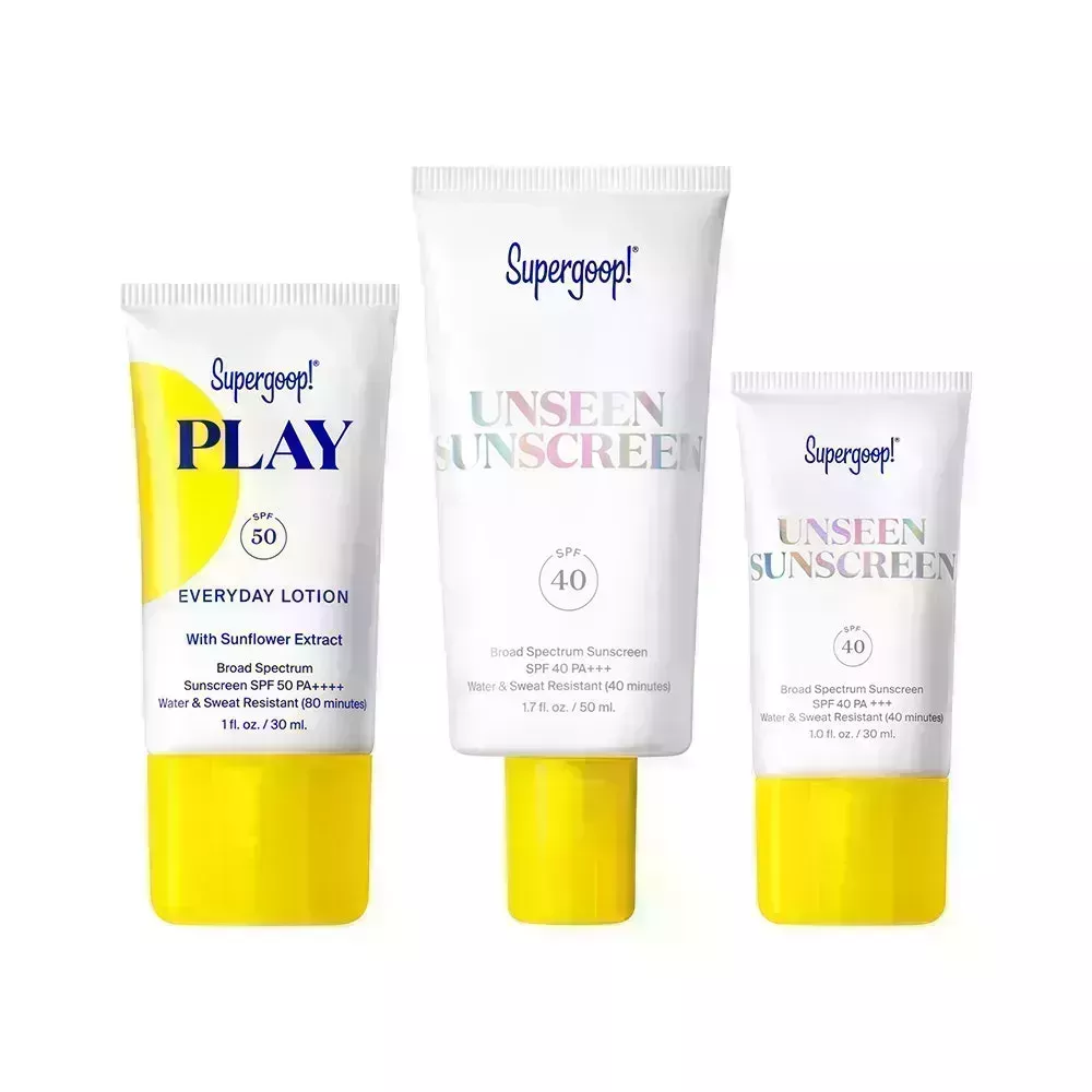 Supergoop! Unseen SPF Set on white background