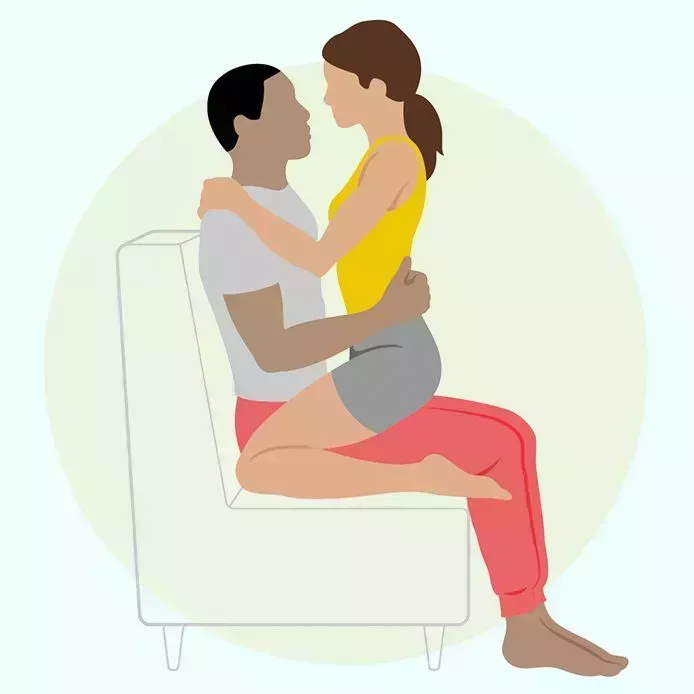 illustrated figures showing different cuddling positions