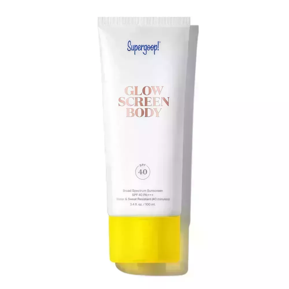 Supergoop Glowscreen Body SPF 40 on white background