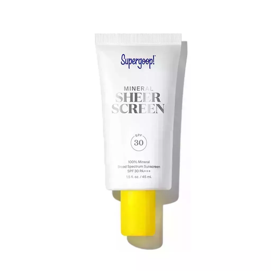 Supergoop Mineral Sheerscreen SPF 30 on white background