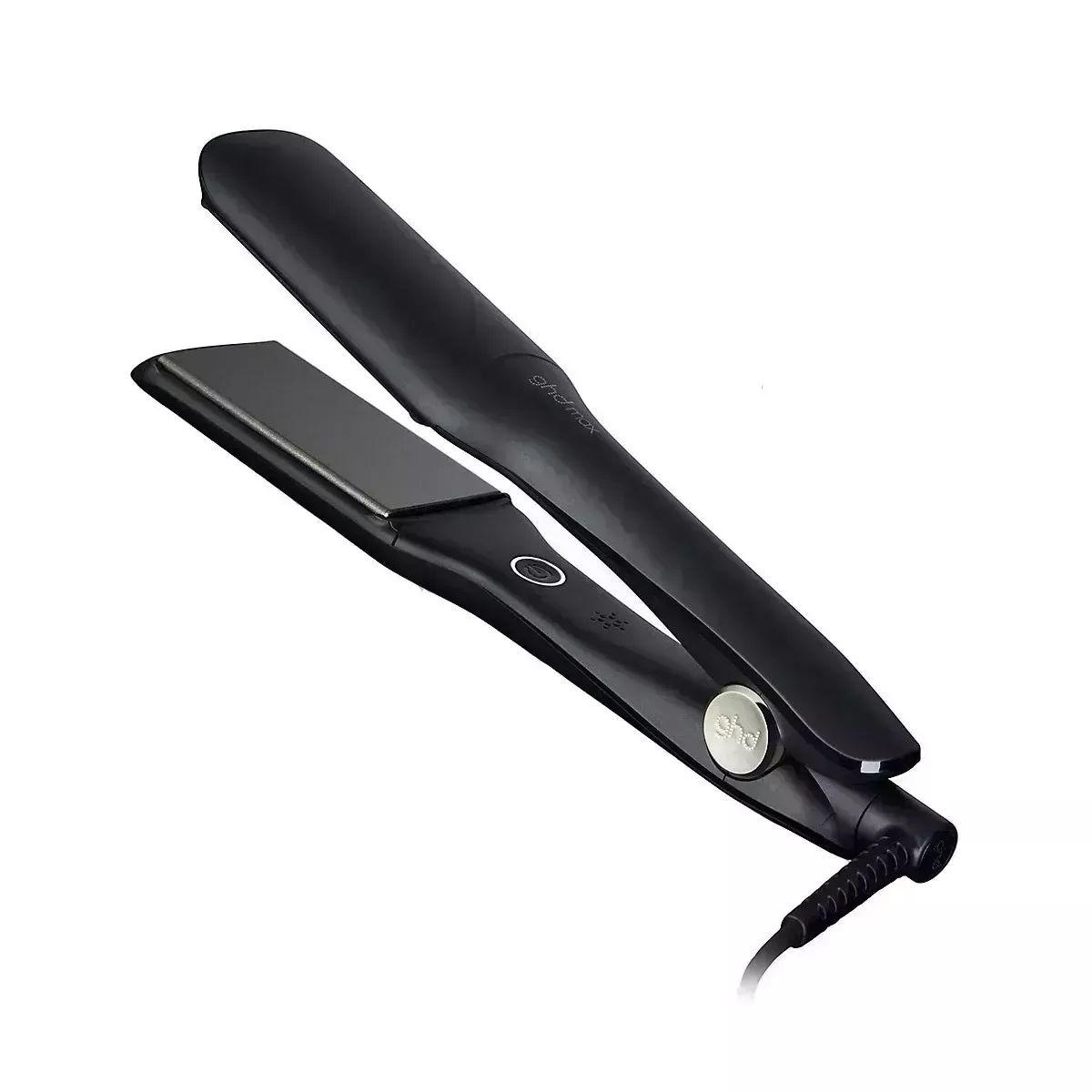 GHD Max Styler black flat iron on white background