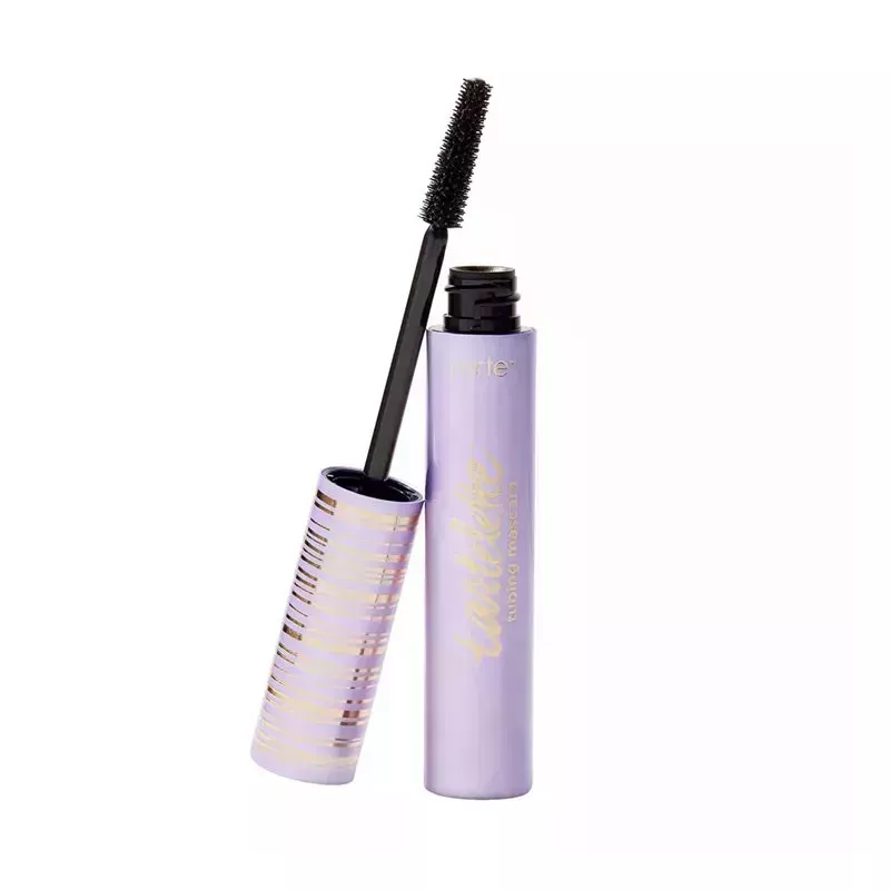 A purple tube of the Tarte Tartelette Tubing Mascara on a white background