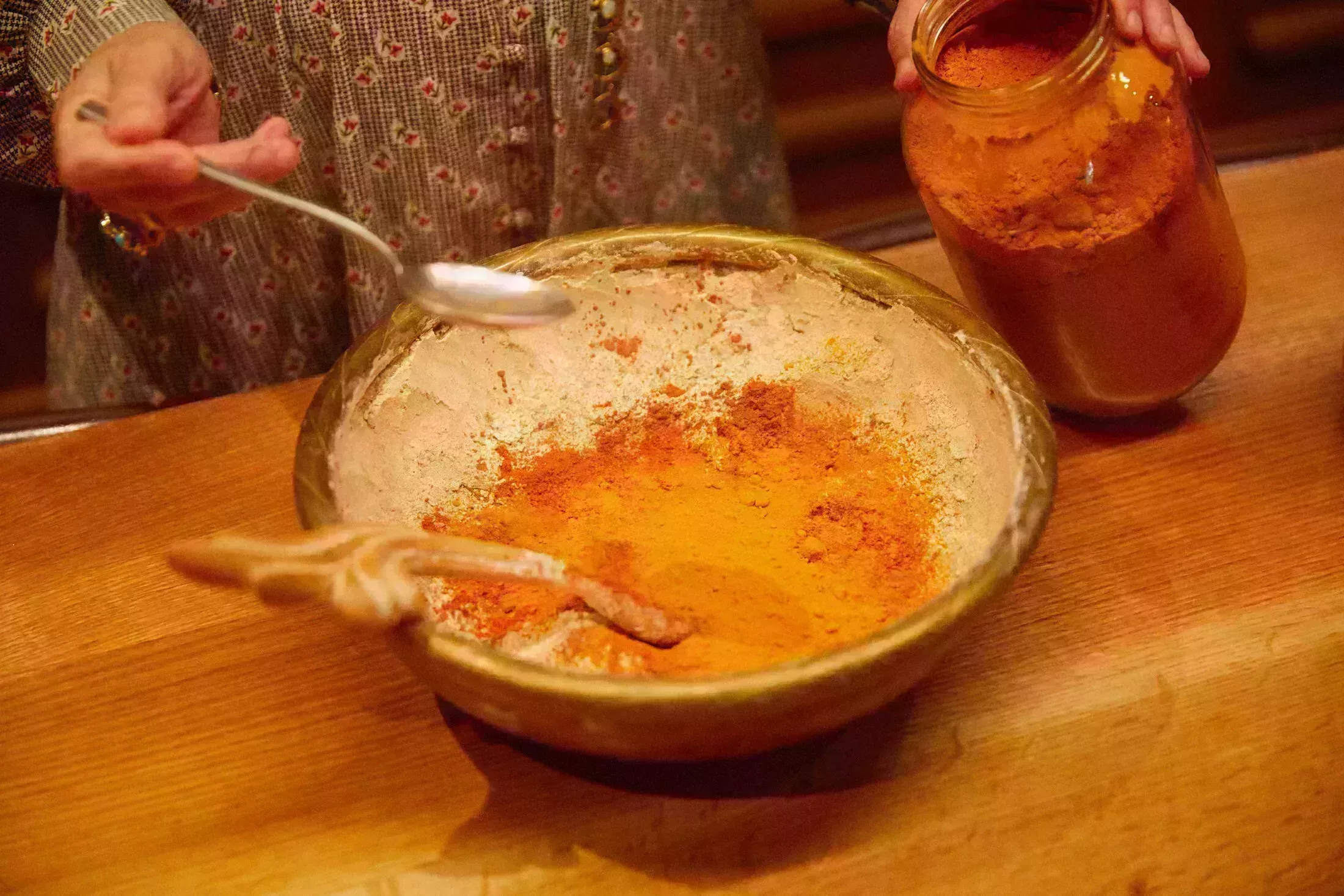 photo ofphoto of bowl with powder and spices being added