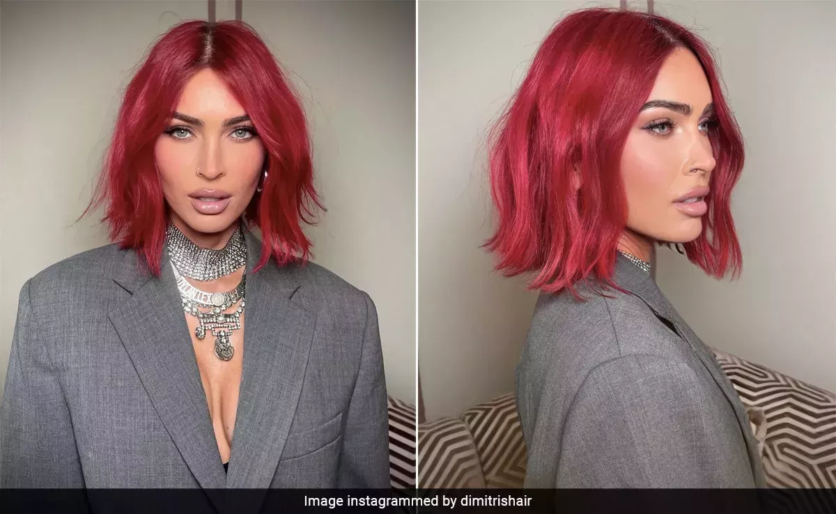 Megan Fox es un camaleón capilar y su nuevo corte Bob de terciopelo rojo es la prueba