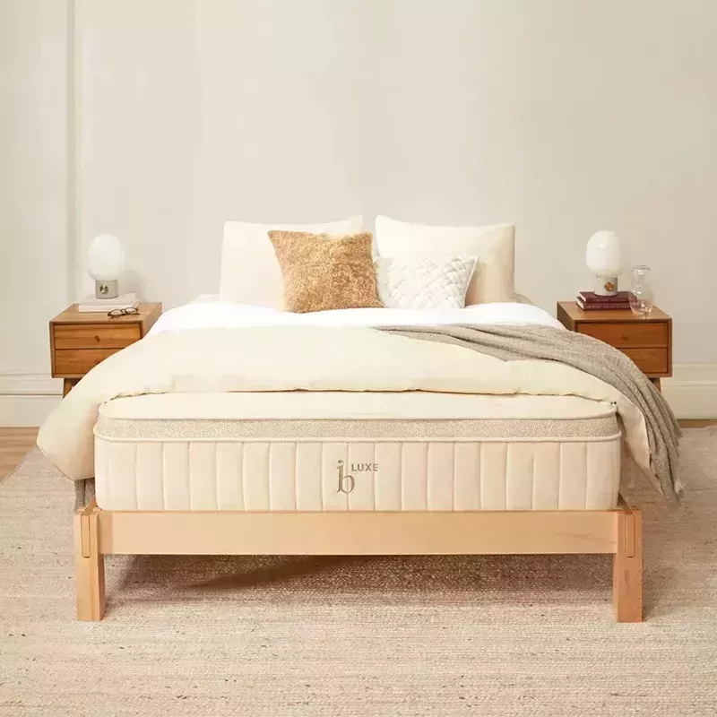 The Birch Luxe Mattress in a white bedroom