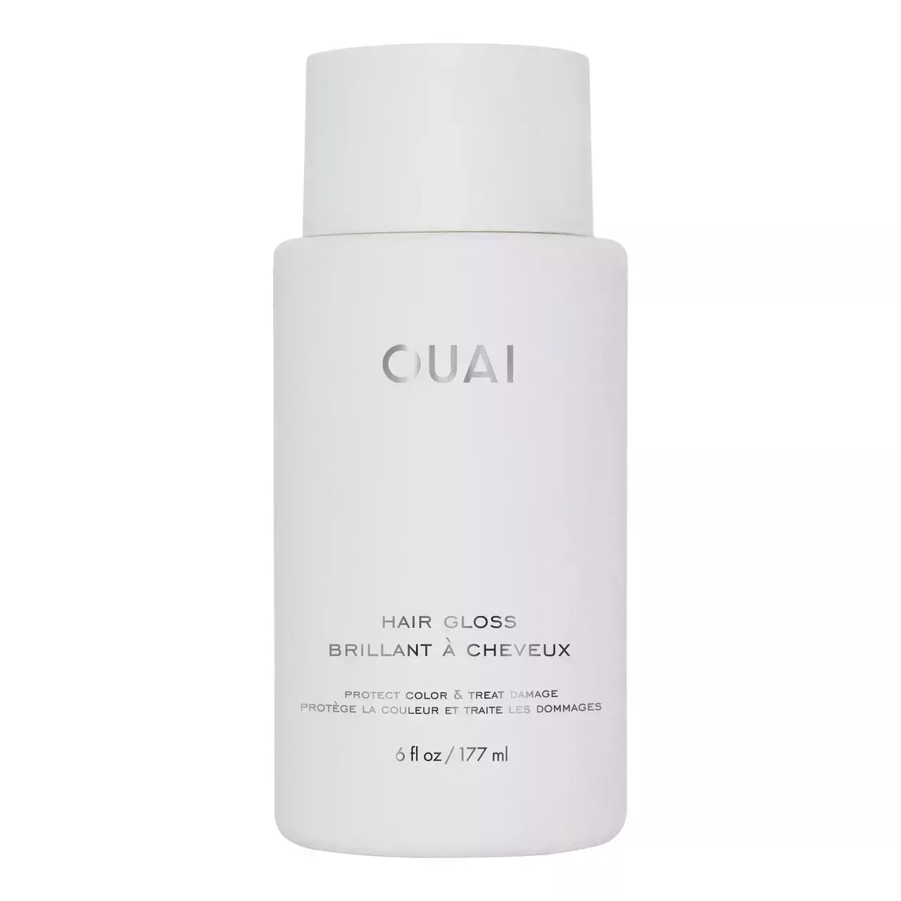 Ouai Hair Gloss in white bottle on white background