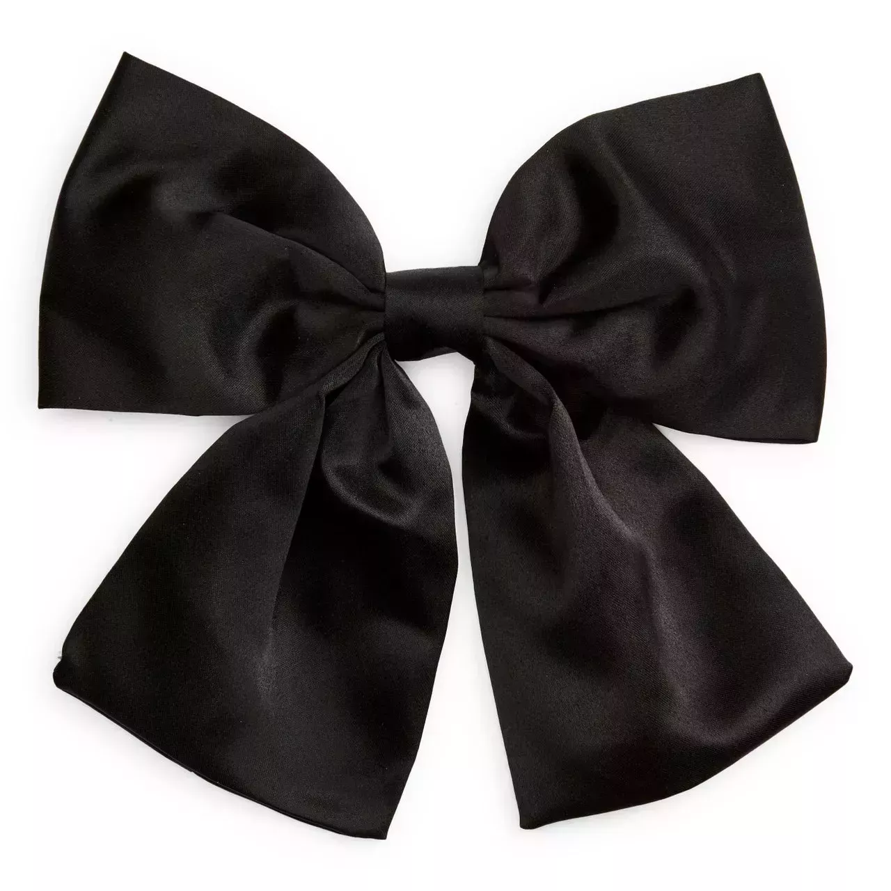 Tasha Satin Bow black satin bow on white background