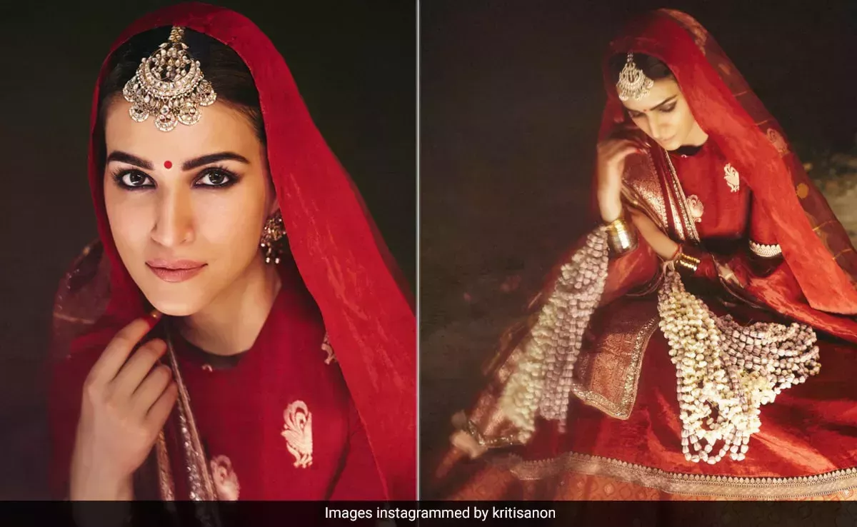 Los seductores ojos ahumados de Kriti Sanon combinan a la perfección con su lehenga rojo