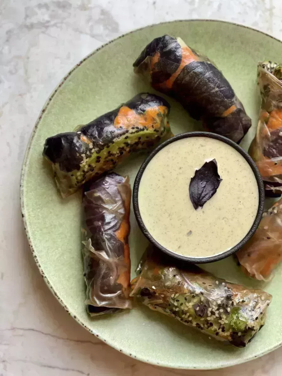 spring rolls for summer on plate