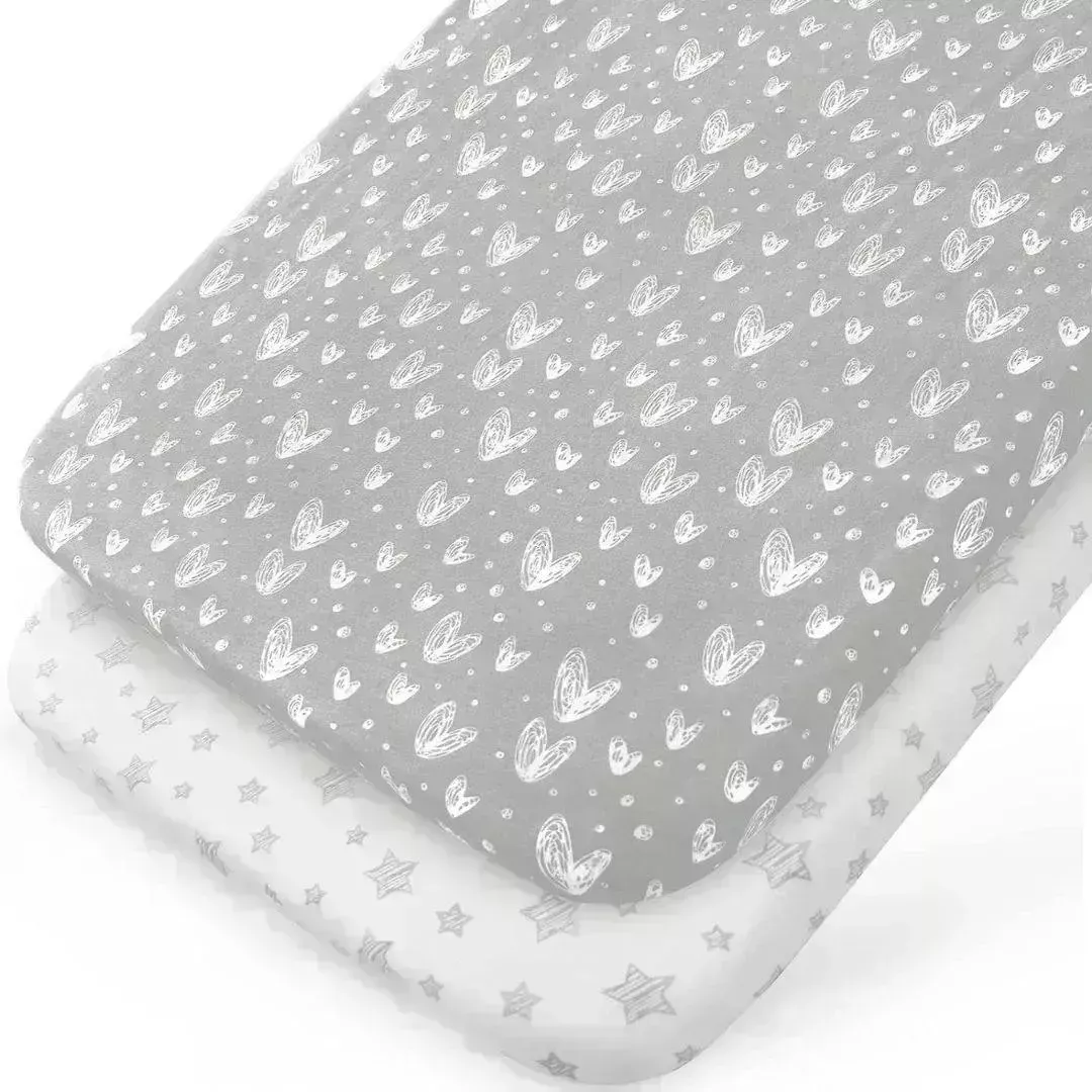 Hypoallergenic Jersey Cotton Bedside Crib Sheets