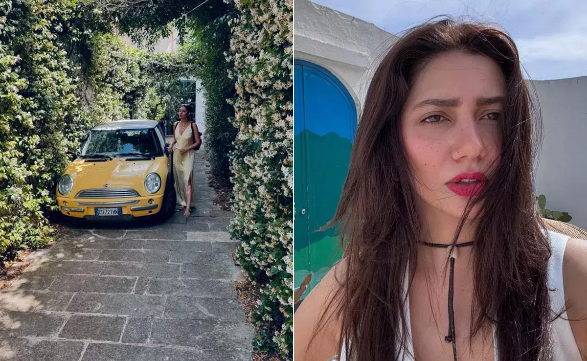 Un labio rojo cereza y el sol italiano componen la belleza navideña de Mahira Khan