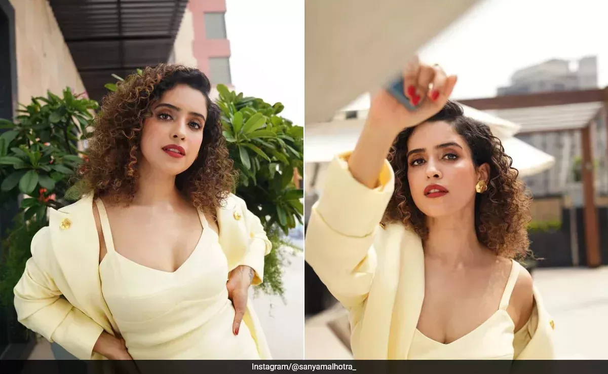 Los párpados cobrizos y los labios rojos de Sanya Malhotra alegran el día