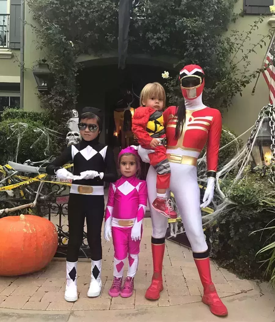 Kourtney Kardashian and kids as Power Rangers