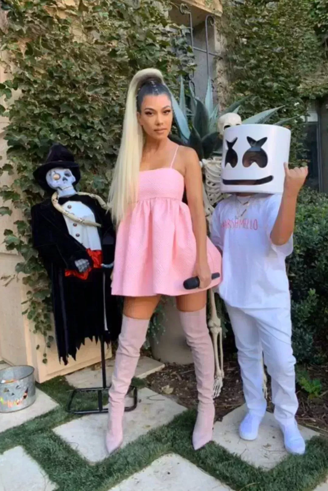 Kourtney Kardashian and Mason dressed up for Halloween