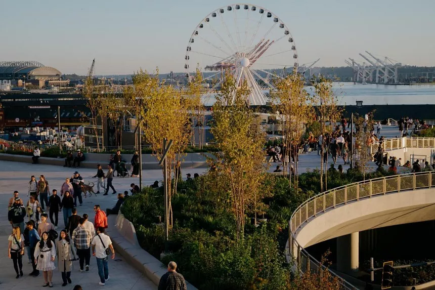 El nuevo Overlook Park que conecta el waterfront con Pike Place.