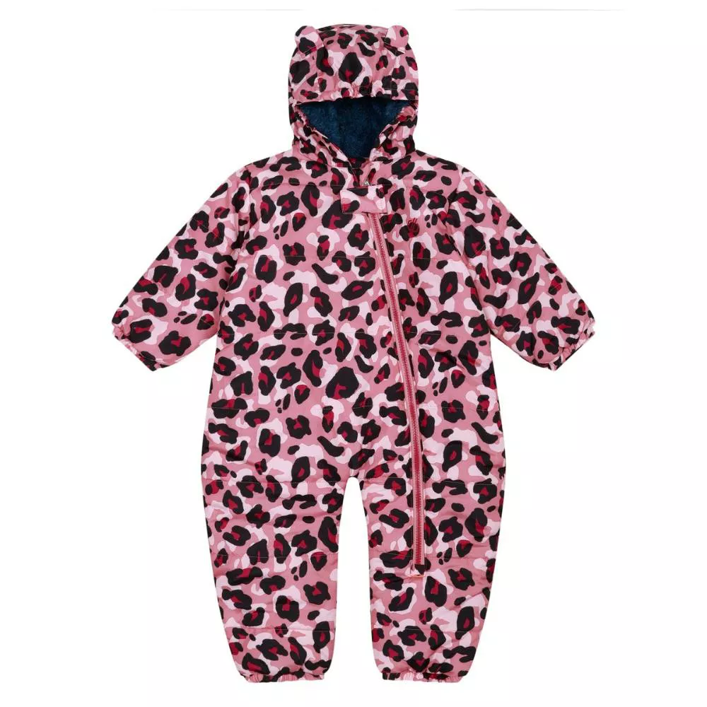 cheetah print baby snowsuit