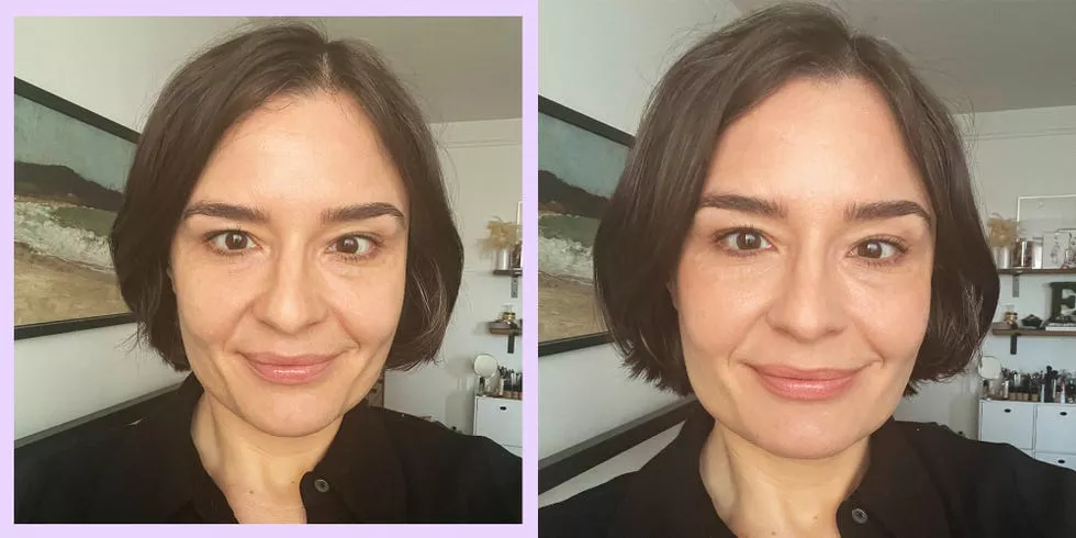 before and after using armani luminous silk foundation