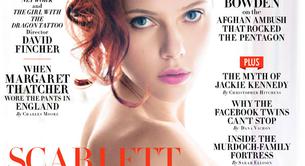 Scarlett Johansson con un maquillaje muy natural en la portada de Vanity Fair