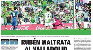 El periódico La Razón defiende al presunto maltratador Rubén Castro porque mete goles