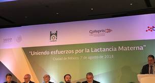 Internet está indignado con esta foto de una conferencia sobre la lactancia materna