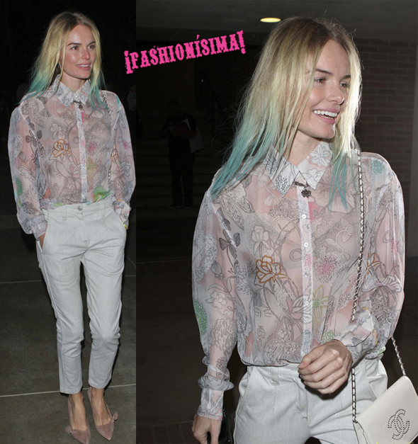 Kate Bosworth de punta en verde en el concierto de Coldplay